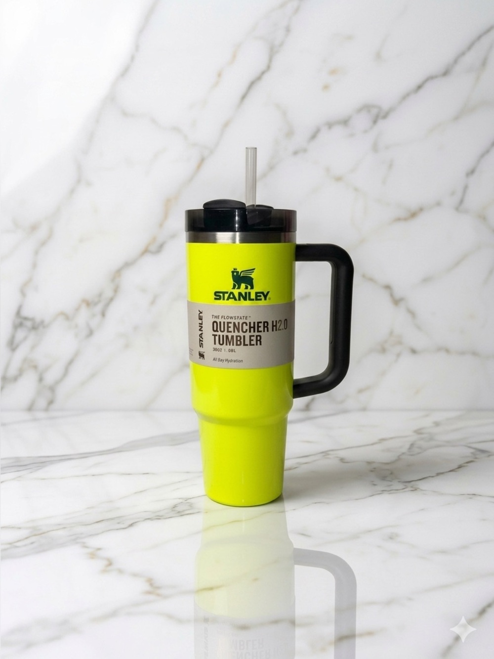 Stanley 30oz Quencher H2.0 FlowState Tumbler Neon Yellow Spring Collection NWT